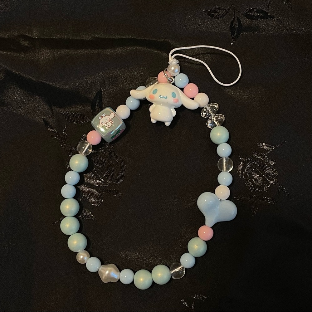 Adorable Sanior Cinnamoroll keychains,Bag Charm, Phone Charm,handmade beads,Gift